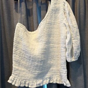 American Eagle Outfitters Cream Textured Top